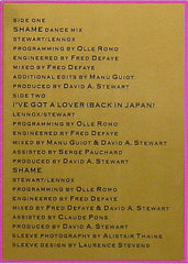 Eurythmics : Shame (12", Single)