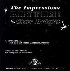 The Impressions : Rhythm! b/w Star Bright (7", Single)