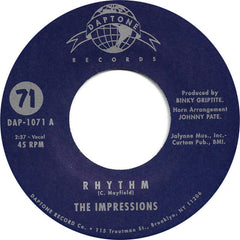 The Impressions : Rhythm! b/w Star Bright (7", Single)