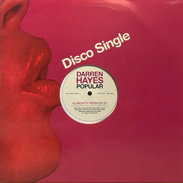 Darren Hayes : Popular (12", Promo)