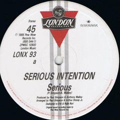 Serious Intention : Serious (12")