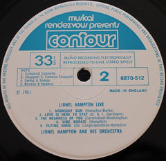 Lionel Hampton And His Orchestra : Lionel Hampton Live Lionel Hampton Live (LP, Mono)