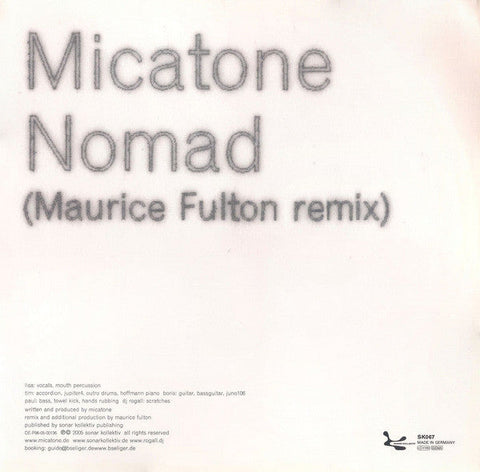 Micatone : Trouble Boy / Nomad Remixes (12")