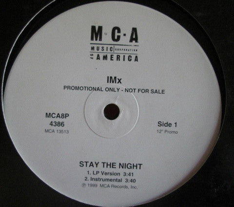 IMX : Stay The Night (12", Promo)