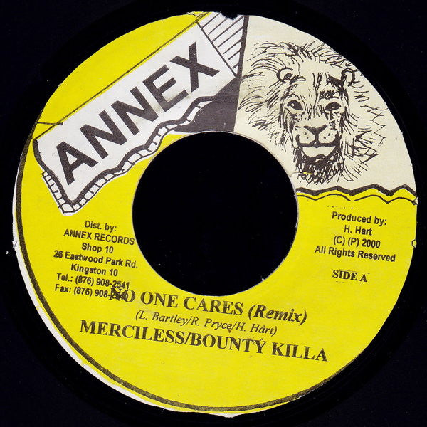 Merciless / Bounty Killa* : No One Cares (Remix) (7")