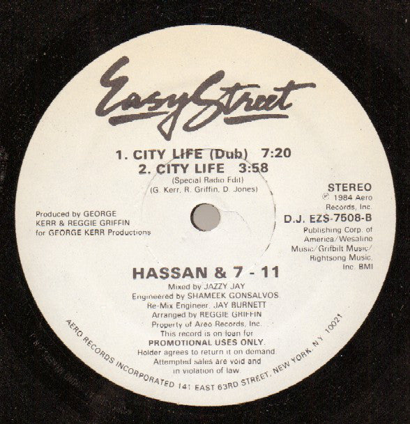 Hassan & 7-11 : City Life (12", Promo)