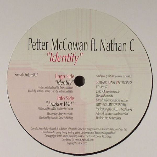 Peter McCowan ft. Nathan Carlton : Identify (12")