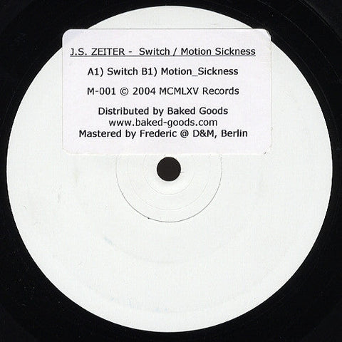 J.S.Zeiter : Switch / Motion_Sickness (12", W/Lbl)