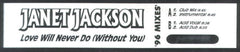 Janet Jackson : Love Will Never Do (Without You) ('96 Mixes) (12", W/Lbl)