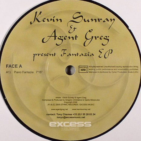 Kevin Sunray & Agent Greg : Fantazia EP (12", EP)