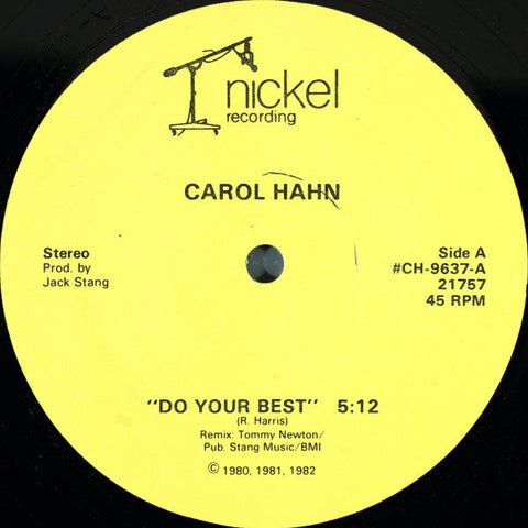 Carol Hahn : Do Your Best (12")