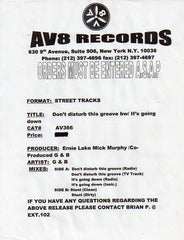 Ghetto & Blues : Don't Disturb This Groove / It's Going Down (12", W/Lbl)