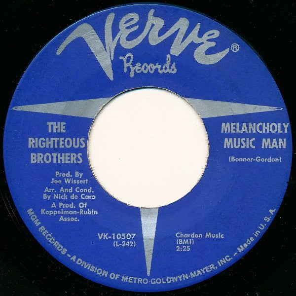 The Righteous Brothers : Melancholy Music Man (7")