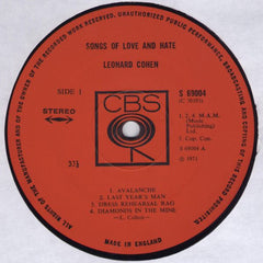 Leonard Cohen : Songs Of Love And Hate (LP, Album)