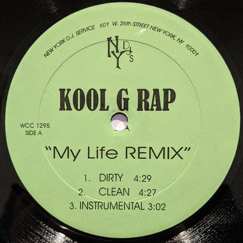 Kool G Rap / Master Fuol : My Life (Remix) / It's On (12", Unofficial)