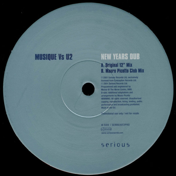 Musique (2) Vs U2 : New Years Dub (2x12", Promo)