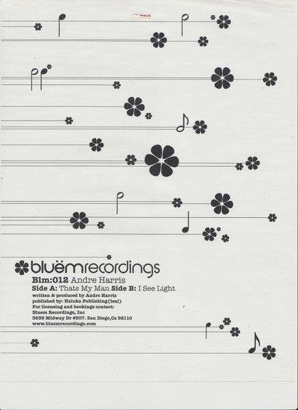 Andre Harris : That's My Man / I See Light (12", W/Lbl)