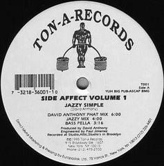 David Anthony : Side Affect Volume 1:  Jazzy Simple (12")
