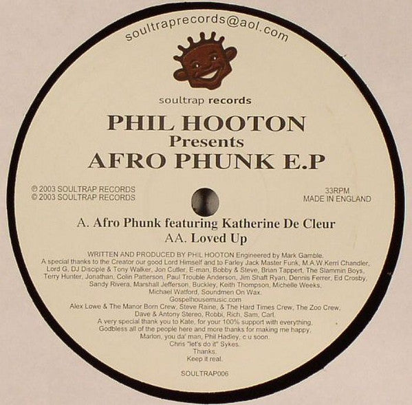 Phil Hooton : Afro Phunk EP (12", EP)