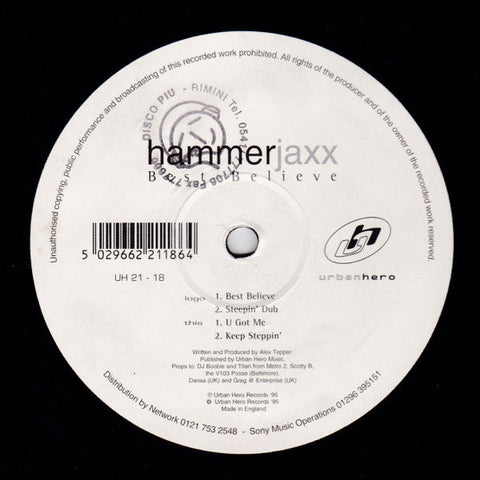 Hammer Jaxx : Best Believe (12", EP)