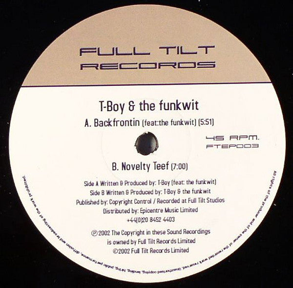 T-Boy & The Funkwit : Backfrontin EP (12", EP)