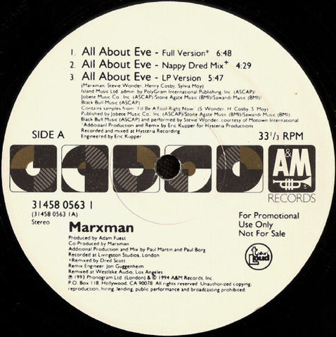 Marxman : All About Eve (12", Promo)