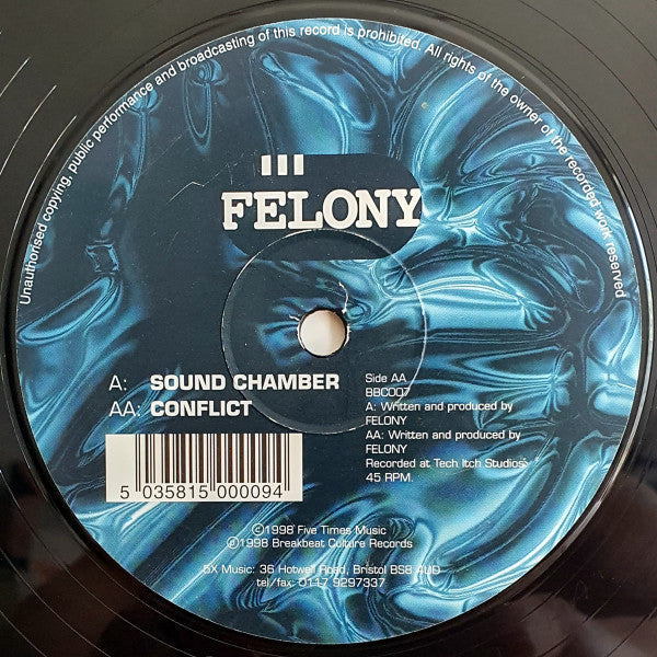 Felony : Sound Chamber / Conflict (12", Single)