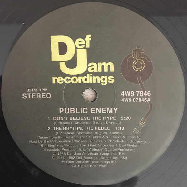 Public Enemy : Don't Believe The Hype / Prophets Of Rage (12", RE)