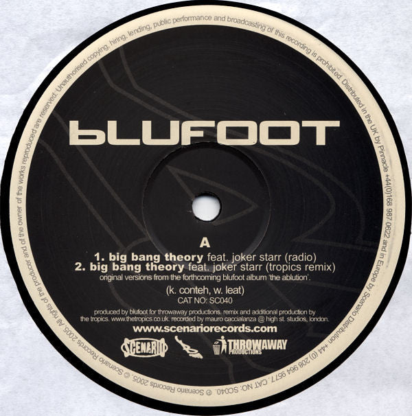Blufoot : Big Bang Theory / Alphabet Man (12")