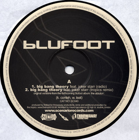 Blufoot : Big Bang Theory / Alphabet Man (12")
