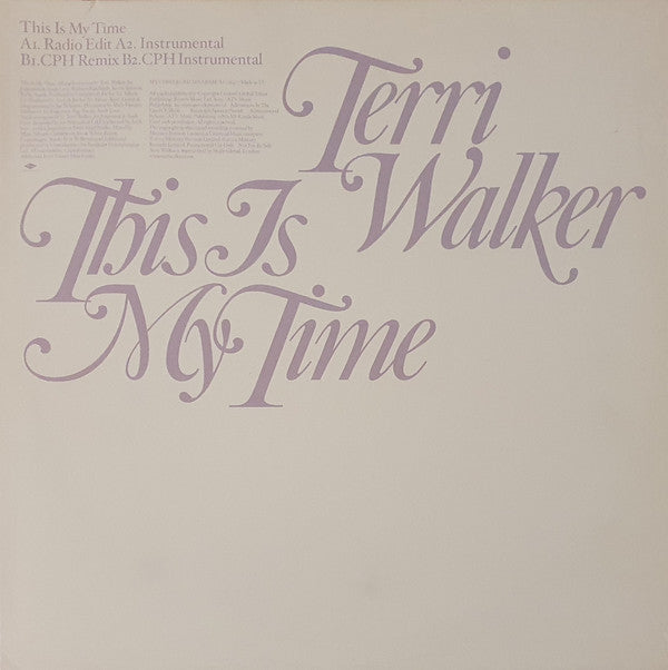 Terri Walker : This Is My Time (12", Promo)