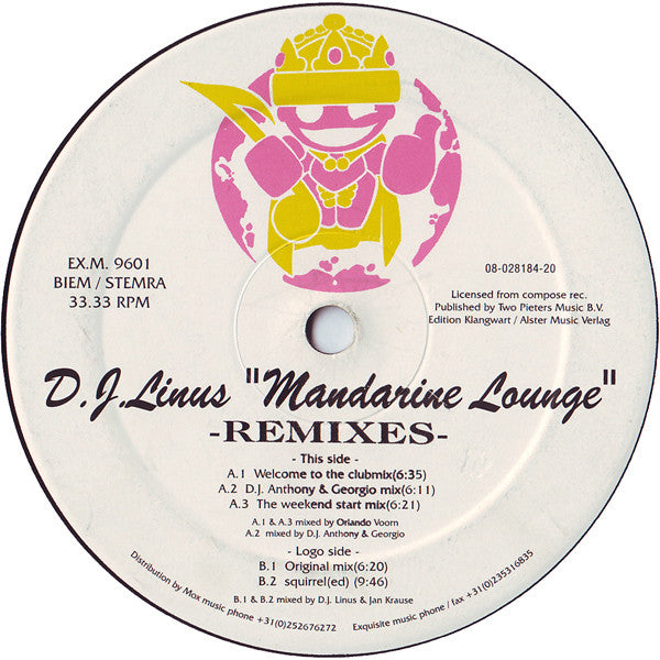 D.J.Linus* : Mandarine Lounge (Remixes) (12")