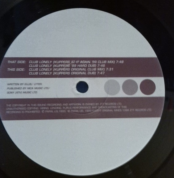 Sam Ellis : Club Lonely (The Eric Kupper Mixes) ‎ (12")
