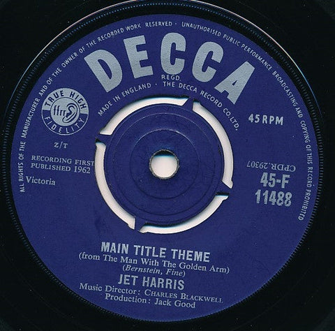 Jet Harris : Main Title Theme (From The Man With The Golden Arm) (7")