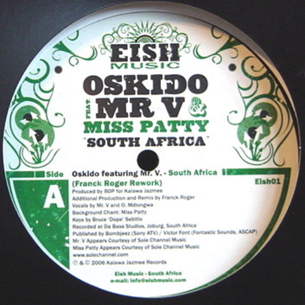 Oskido Feat. Mr. V (4) & Miss Patty : South Africa (12")