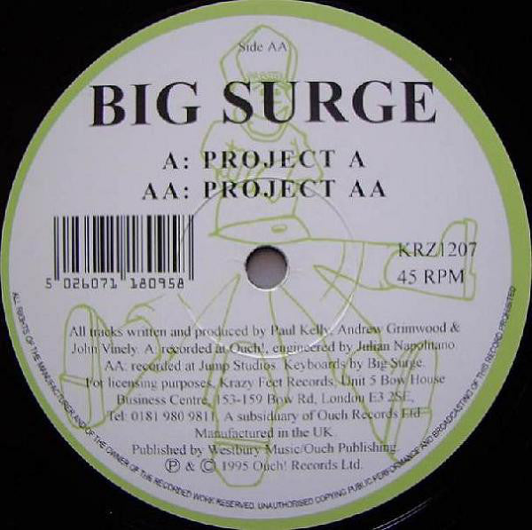 Big Surge : Project A / Project AA (12")