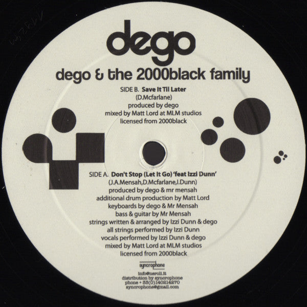 Dego & The 2000Black Family : Don't Stop (Let It Go) (12")
