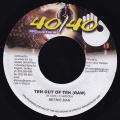 Beenie Man : Ten Out Of Ten (7")