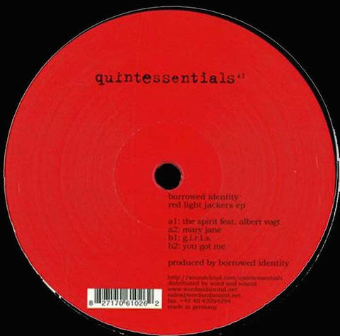 Borrowed Identity : Red Light Jackers EP (12", EP)