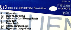 Us3 : Come On Everybody (Get Down) (Mixes) (12")