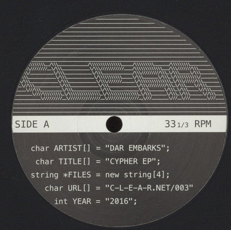 Dar Embarks : Cypher EP (12", EP)