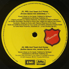 Roxette : Milk And Toast And Honey (12", Promo)