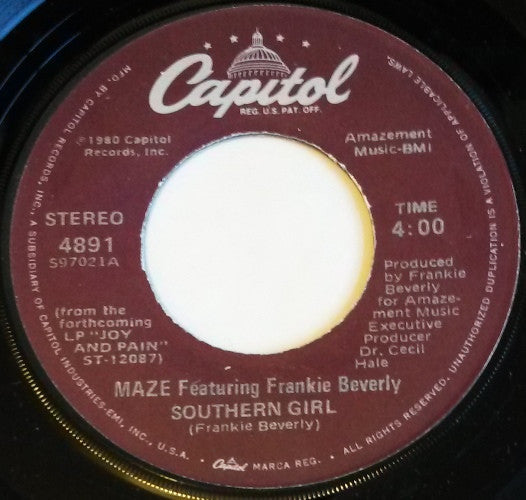 Maze Featuring Frankie Beverly : Southern Girl (7", Single)