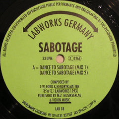Sabotage : Dance To Sabotage (12")