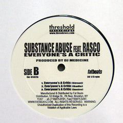 Substance Abuse : Profitless Thoughts / Everyone's A Critic (12")