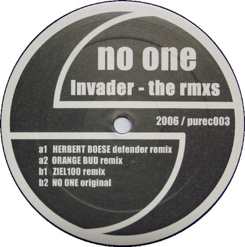 No One (2) : Invader - The Rmxs (12")