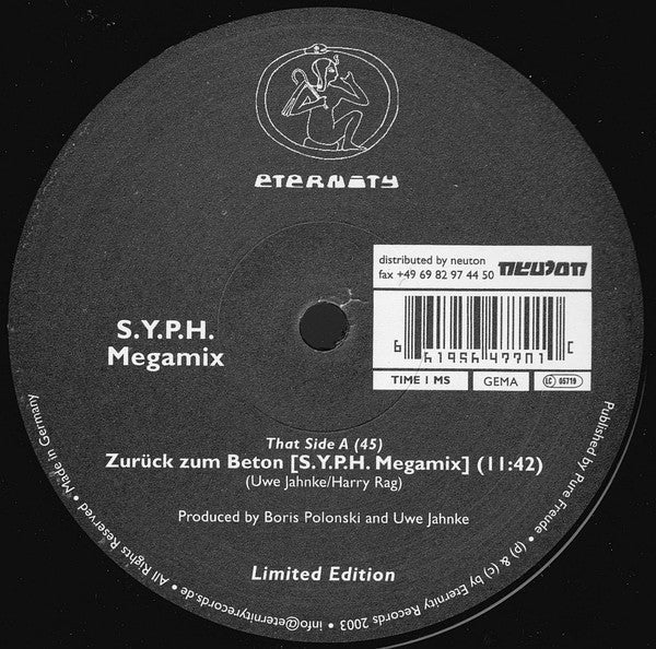 S.Y.P.H. : Zurück Zum Beton [S.Y.P.H. Megamix] (12", S/Sided, Maxi, Ltd)