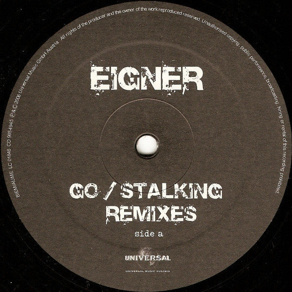 Christian Eigner : Go / Stalking Remixes (12")