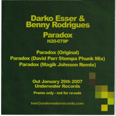Darko Esser & Benny Rodrigues : Paradox (CD, Single, Promo)