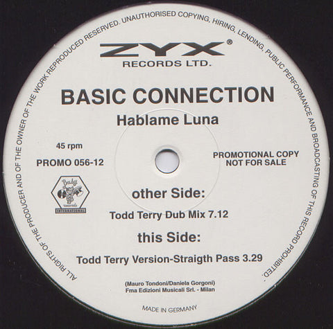 Basic Connection : Hablame Luna (12", Promo)